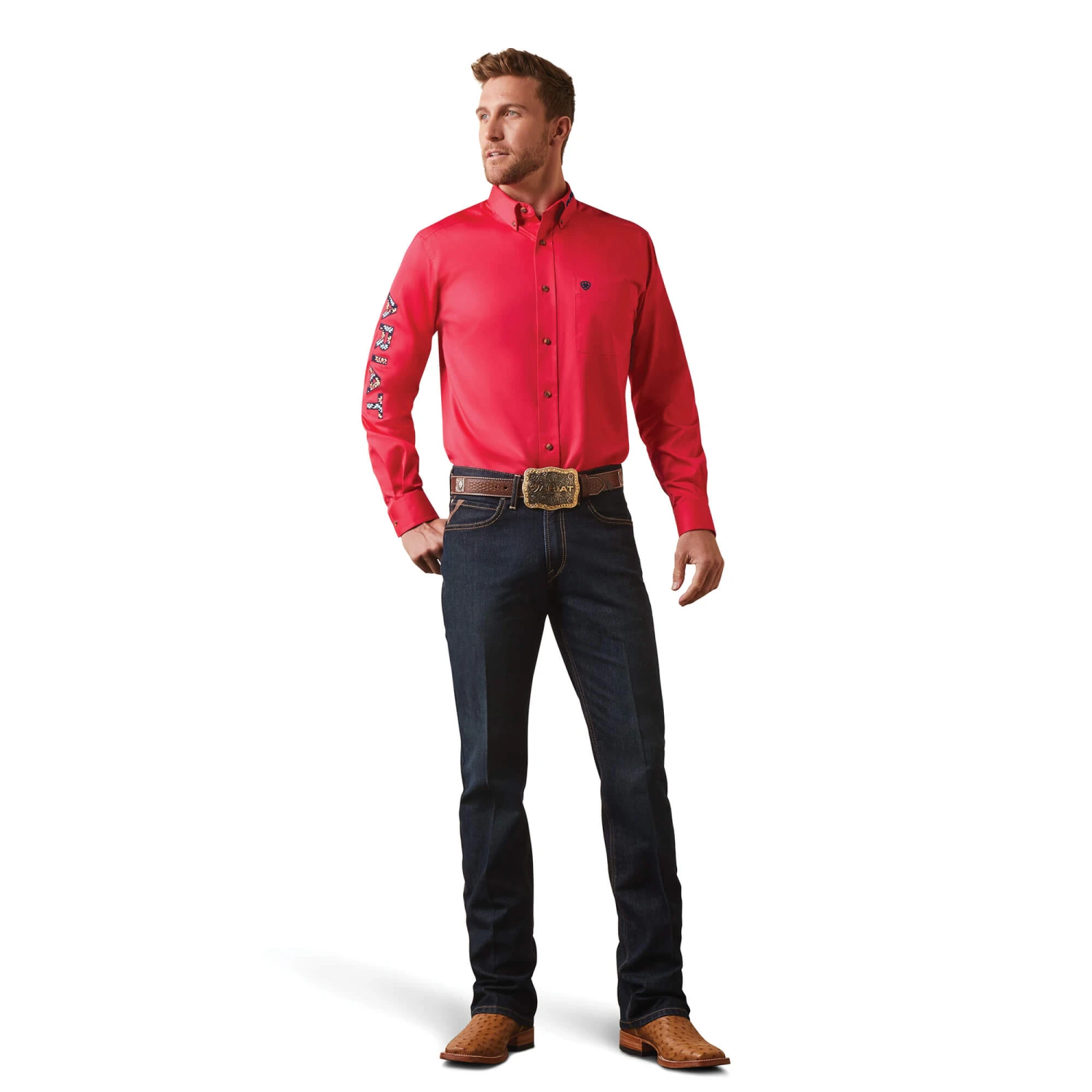 10043567 Men's Team Logo Twill Fitted Shirt By Ariat 4 10043567 Men's Team Logo Twill Fitted Shirt By Ariat - Image 4