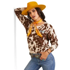10043680 Women's Real Hide Crew Sweatshirt By Ariat