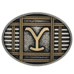 Montana Silversmiths A912yel Yellowstone Squared Up Oval Belt Buckle