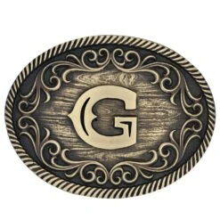 A915 Filigree Initial Attitude Buckle By Montana Silversmiths -Western Cowboy Boots Shop A915G d34c769b f0a0 4865 a7fb f5ea2cd0c3b4