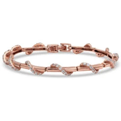 Montana Silversmiths Bc4155rg Twisting Rose Gold Bracelet By Montana Silversmith