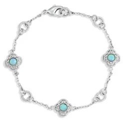 Bc5118 Chasing Opals Silver Charm Bracelet By Montana Silversmiths