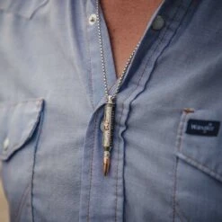 Cknc5104 I'll Cover You Sniper Bullet Necklace By Montana Silversmiths -Western Cowboy Boots Shop CKNC5104 mod2
