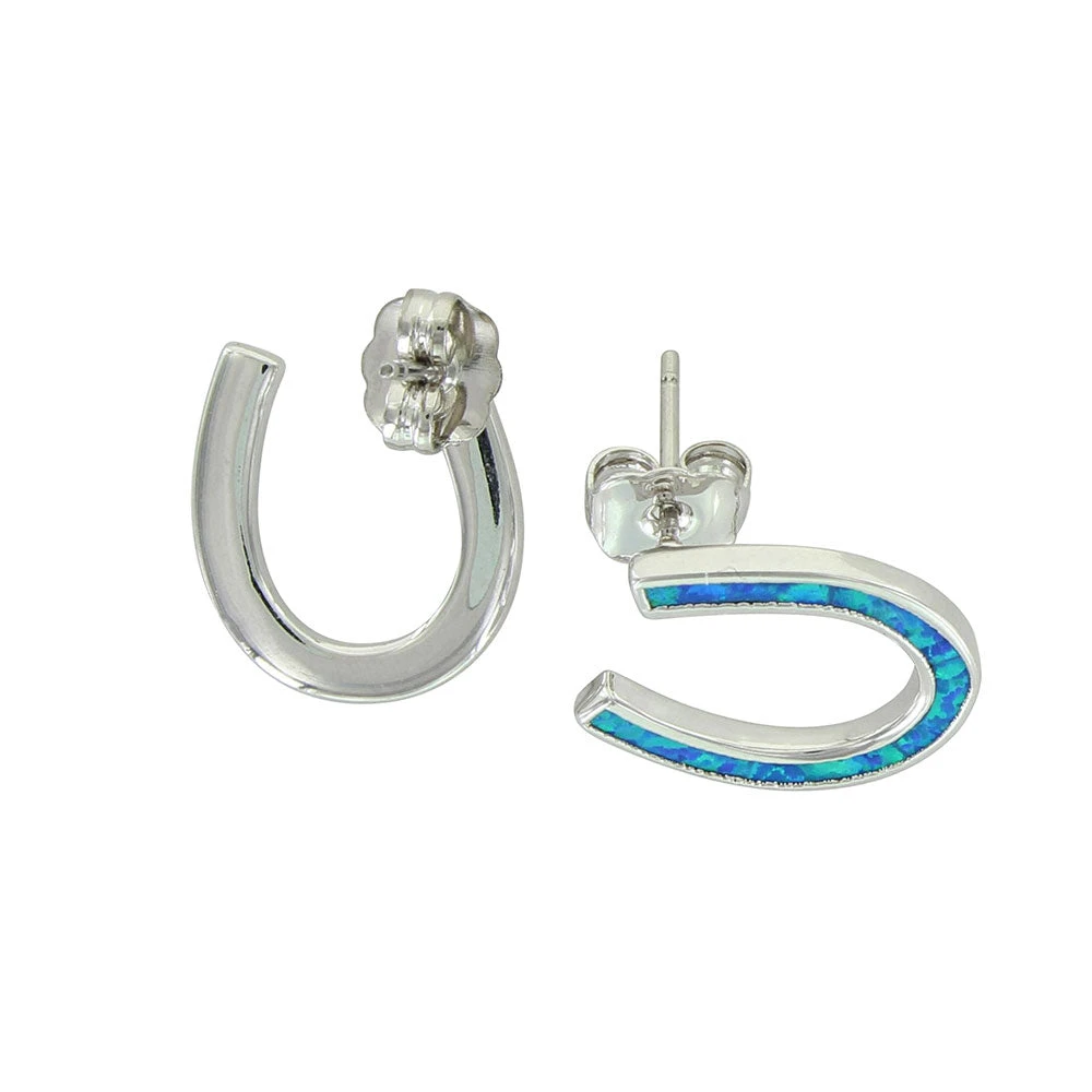 Er3977 Tilted Opal Horseshoe Earrings By Montana Silversmiths 2 Er3977 Tilted Opal Horseshoe Earrings By Montana Silversmiths - Image 2
