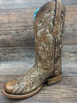 C3275 Women's Oryx Glittered Square Toe Boot By Corral -Western Cowboy Boots Shop IMG 3300 scaled