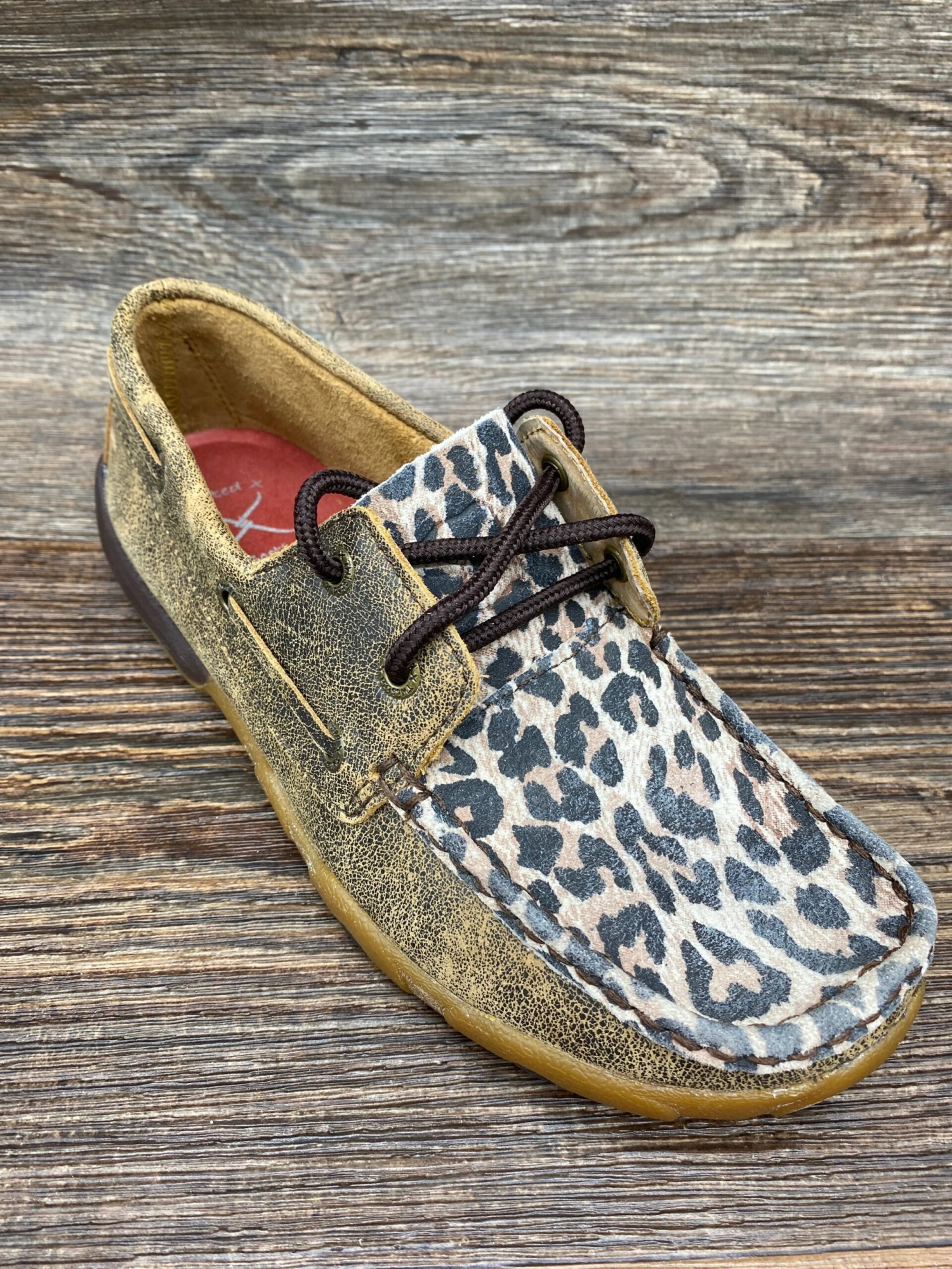Wdm0057 Women's Distressed Leopard Print Driving Moc By Twisted X 1 Wdm0057 Women's Distressed Leopard Print Driving Moc By Twisted X