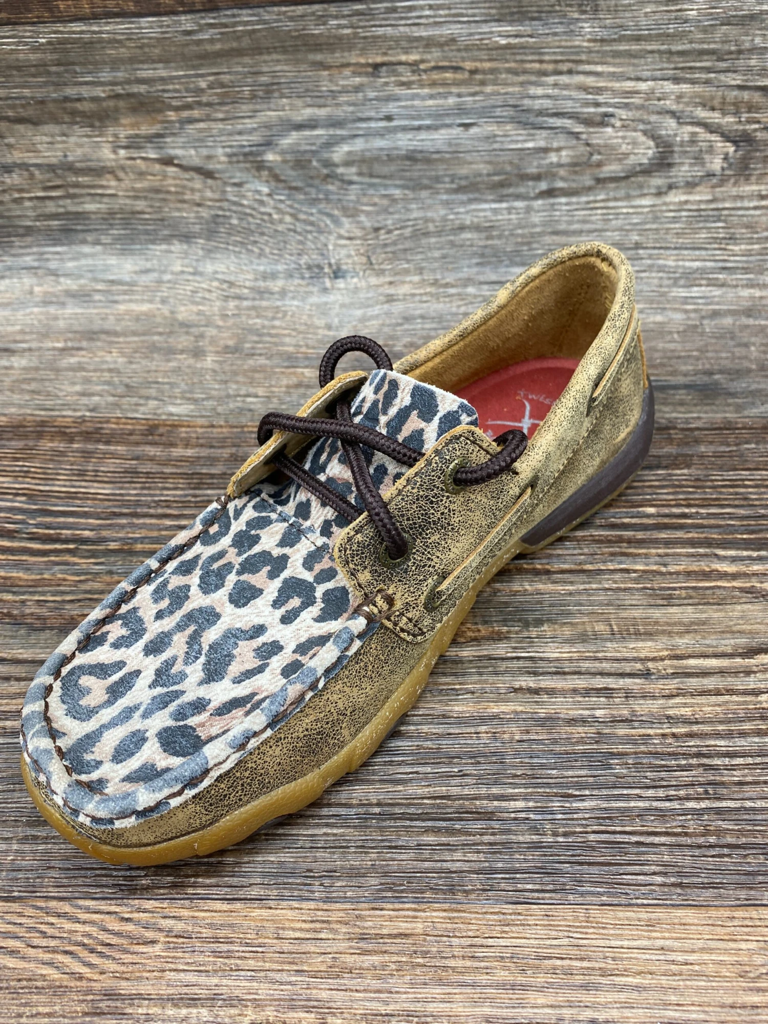 Wdm0057 Women's Distressed Leopard Print Driving Moc By Twisted X 4 Wdm0057 Women's Distressed Leopard Print Driving Moc By Twisted X - Image 4