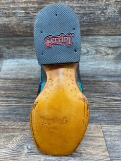 8139350060b Women's Patchwork Black And Teal Square Toe Boot By Ferrini -Western Cowboy Boots Shop IMG 4773 scaled