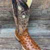 464q Women's Cognac Full Quill Print Square Toe Western Boot By Cowtown