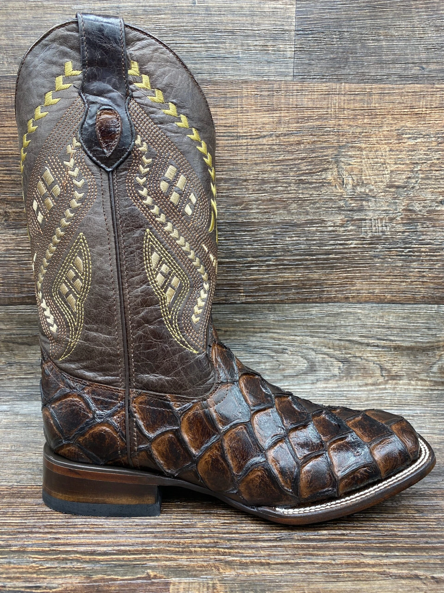 4339309 Men's Bronco Pirarucu Print Square Toe Boot By Ferrini 2 4339309 Men's Bronco Pirarucu Print Square Toe Boot By Ferrini - Image 2