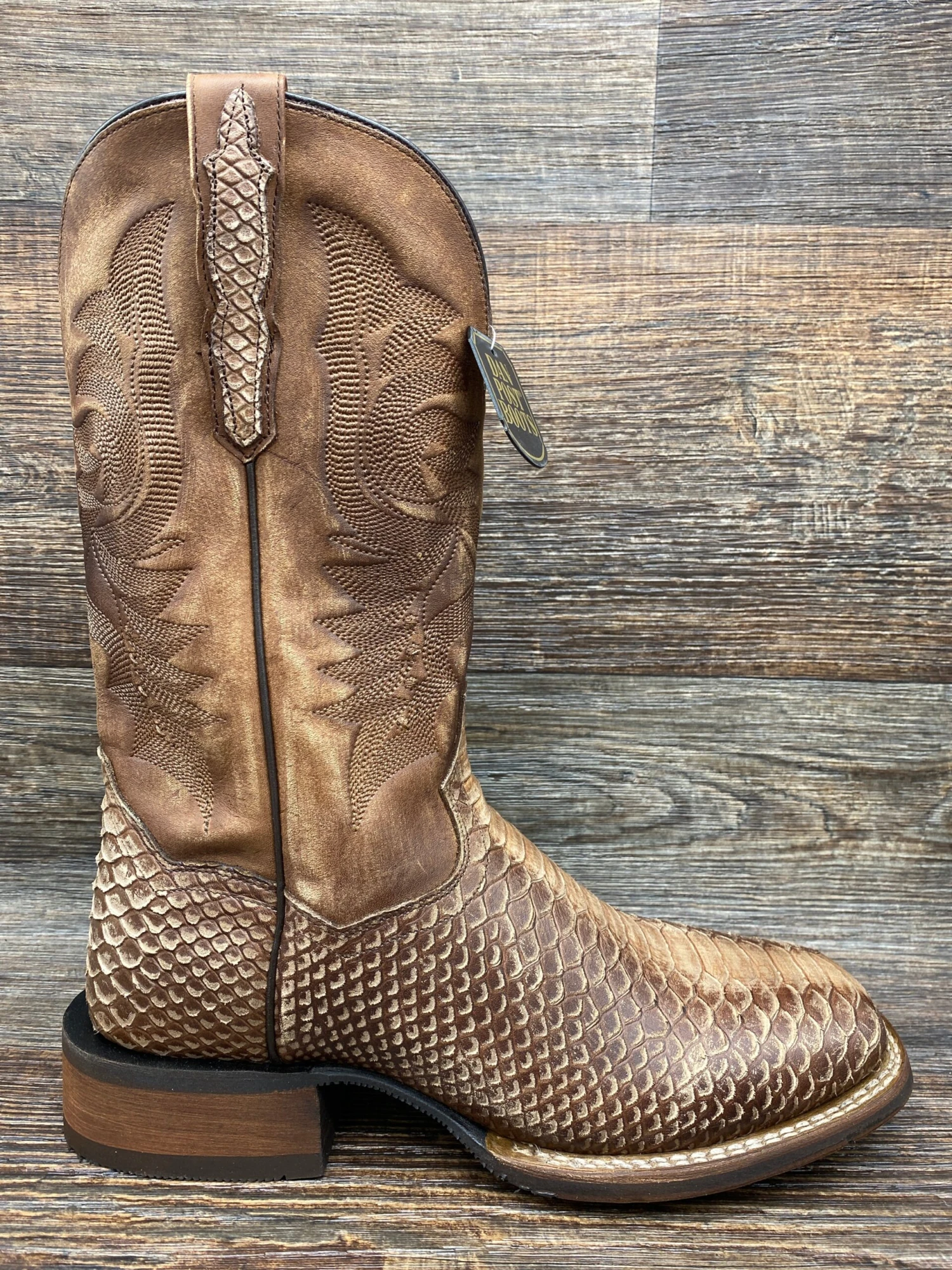 Dp4526 Men's Ka Square Toe Python Print Leather Boot By Dan Post 2 Dp4526 Men's Ka Square Toe Python Print Leather Boot By Dan Post - Image 2