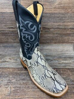 809q Men's Genuine Reticulated Python Square Toe Western Boot By Cowtown