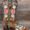 Mk8012 Kid's Snip Toe Floral Embroidered Western Boot By Macie Bean