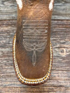 Mk9153 Kid's Bison With Reversible Sequin Top Square Toe Western Boot By Macie Bean -Western Cowboy Boots Shop IMG 7583 scaled