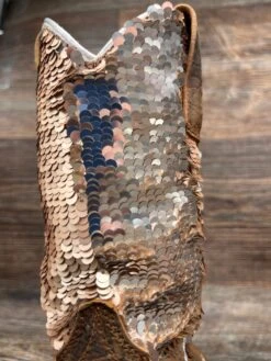 Mk9153 Kid's Bison With Reversible Sequin Top Square Toe Western Boot By Macie Bean -Western Cowboy Boots Shop IMG 7585 scaled