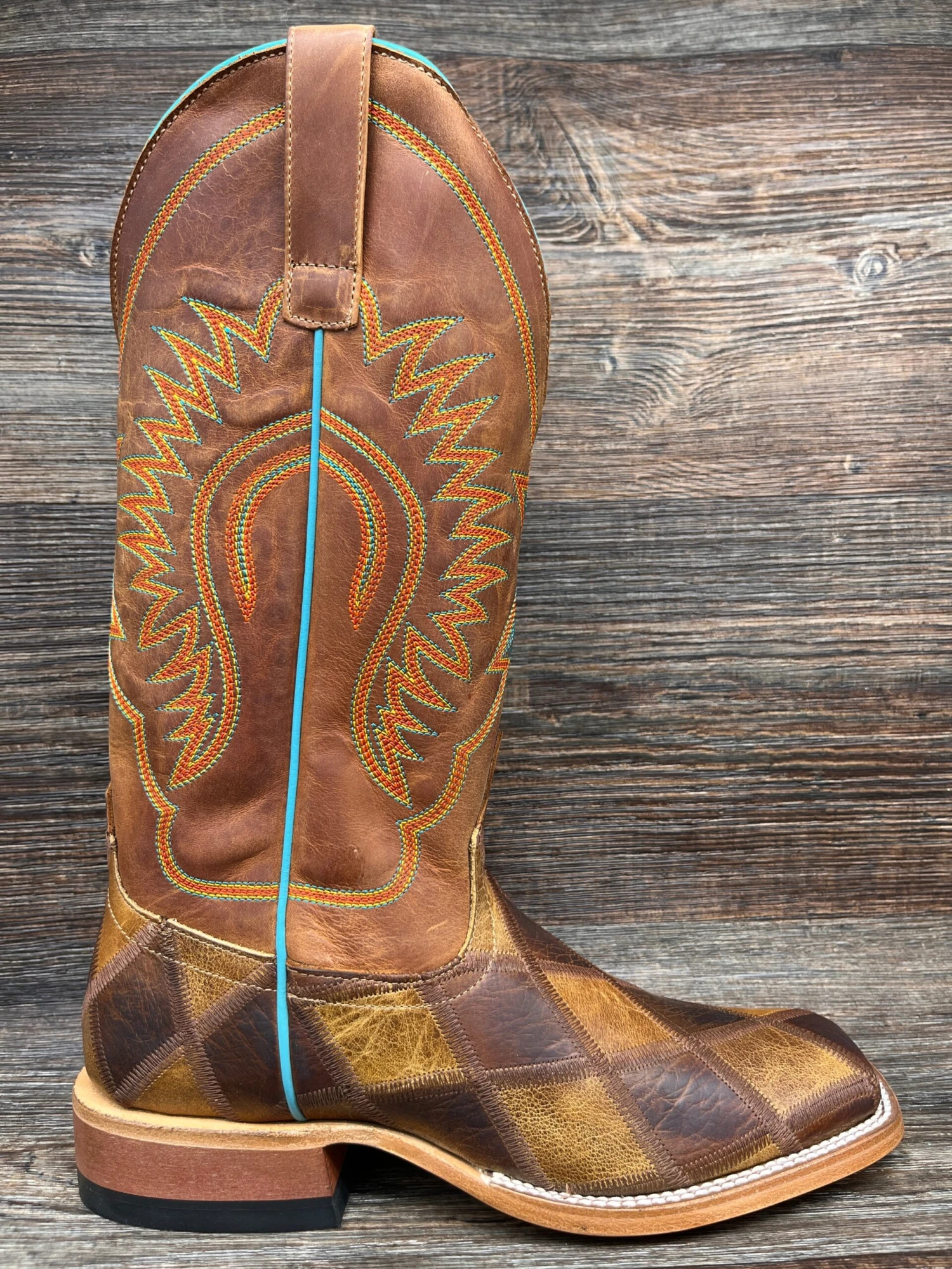 Hp1053 Men's Crazy Train Patchwork Square Toe Western Boot By Horse Power 1 Hp1053 Men's Crazy Train Patchwork Square Toe Western Boot By Horse Power