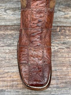 Corral L5737 Men's Patchwork Brown Ostrich Square Toe Western Boot By Circle-G -Western Cowboy Boots Shop IMG 7805 scaled