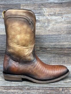 C3888 Men's Round Toe Lizard Roper With Side Zipper By Corral