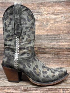 A4246 Women's 10 Inch Grey Leopard Print Square Toe Western Fashion Boot By Corral