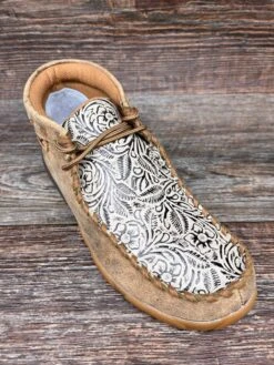 Wdm0080 Women's Lace Up Driving Moc With Floral Print By Twisted X