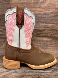 Dbt0242 Girl's Lil' Rebel Pro Square Toe Western Boot By Durango