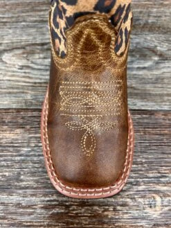 Dpc2951 Kid's Makucha Leopard Print Square Toe Western Boot By Dan Post -Western Cowboy Boots Shop IMG 8486 scaled