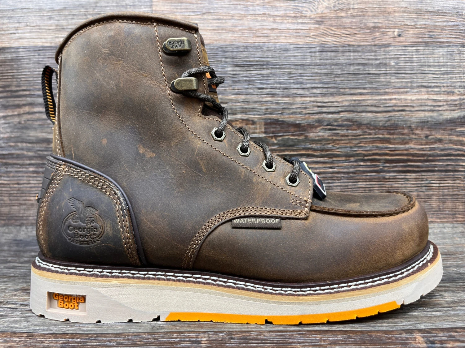 Gb00592 Men's 6 Inch Lace Up AMP LT Composite Safety Toe Work Boot By Georgia 1 Gb00592 Men's 6 Inch Lace Up AMP LT Composite Safety Toe Work Boot By Georgia