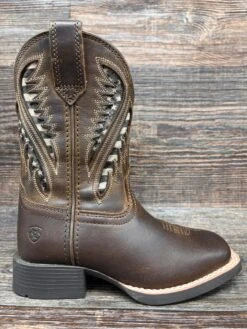 10044485 Kid's Quickdraw VentTEK Square Toe Western Boot By Ariat