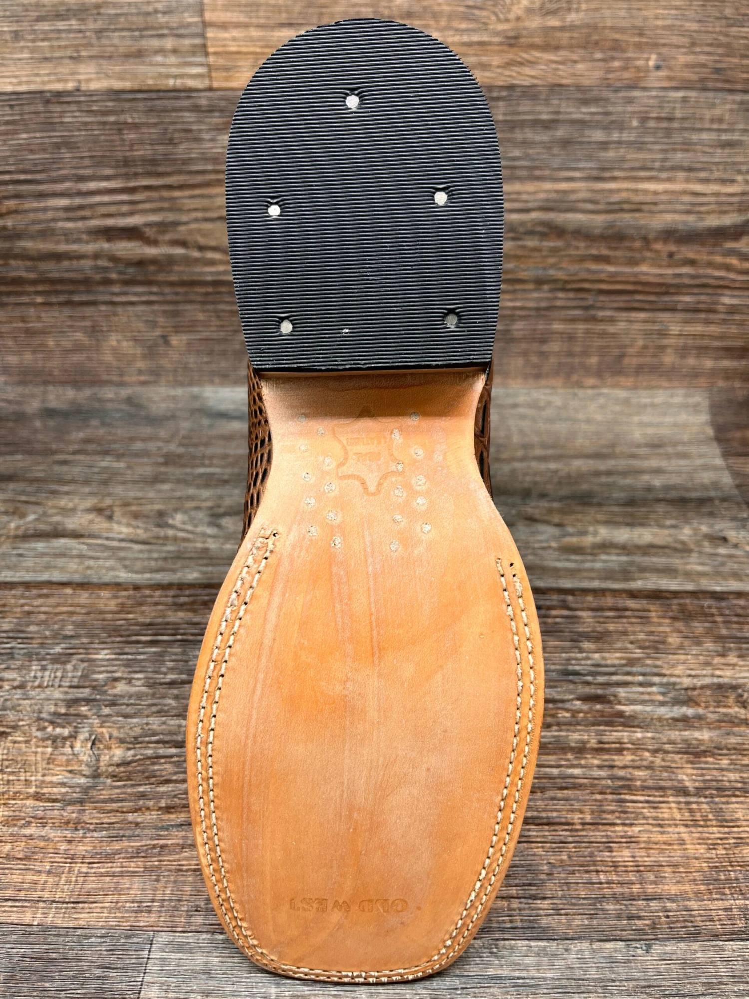 Bsm1886 Men's Cowhide Alligator Print Square Toe Western Boots By Old West 4 Bsm1886 Men's Cowhide Alligator Print Square Toe Western Boots By Old West - Image 4