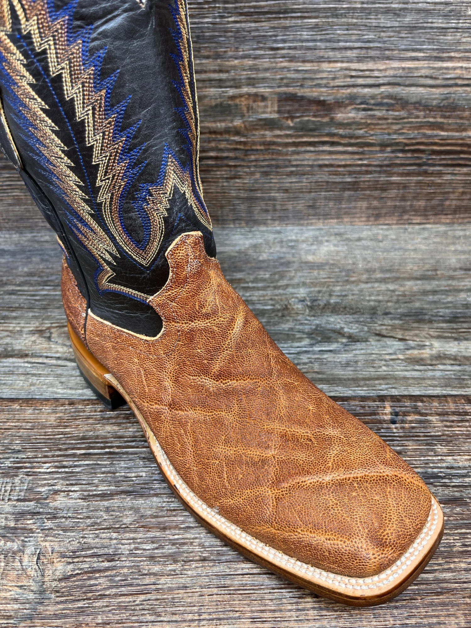 828q Men's Genuine Elephant Western Boot In Honey By Cowtown 2 828q Men's Genuine Elephant Western Boot In Honey By Cowtown - Image 2