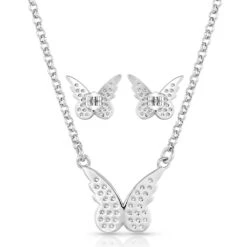 Js5267 Beautiful Butterfly Jewelry Set By Montana Silversmiths 5 Js5267 Beautiful Butterfly Jewelry Set By Montana Silversmiths -Western Cowboy Boots Shop JS5267 alt