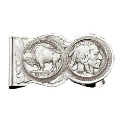 Mcl50 Buffalo Indian Nickel Scalloped Money Clip By Montana Silversmiths
