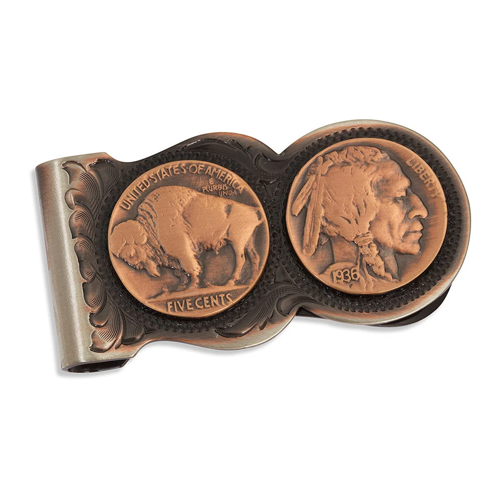 Mcl50cbb Scalloped Vintage Bronze Buffalo Nickel Money Clip By Montana Silversmiths 1 Mcl50cbb Scalloped Vintage Bronze Buffalo Nickel Money Clip By Montana Silversmiths