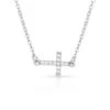 Nc1510 Quiet Faith, Tiny Crystal Cross Choker Necklace By Montana Silversmiths