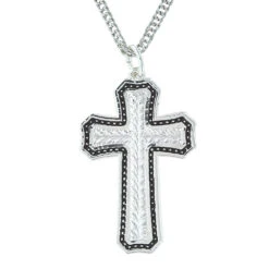 Nc3110 Beaded Wheat Cross Necklace By Montana Silversmiths