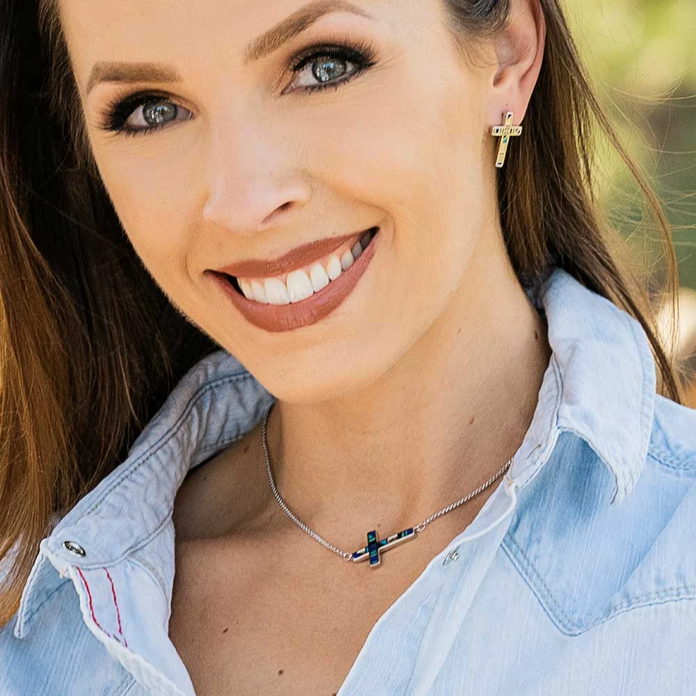 Nc5094 Legends Color Cross Necklace By Montana Silversmiths 3 Nc5094 Legends Color Cross Necklace By Montana Silversmiths - Image 3