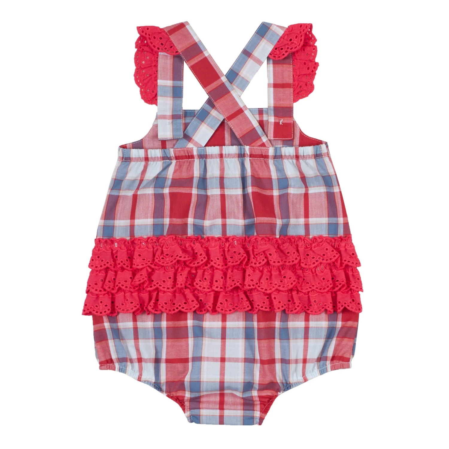 Pq2000m Baby Girl Sleeveless Ruffle Seat Plaid Bodysuit By Wrangler 2 Pq2000m Baby Girl Sleeveless Ruffle Seat Plaid Bodysuit By Wrangler - Image 2